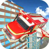 Flying Fire Truck Driving Sim